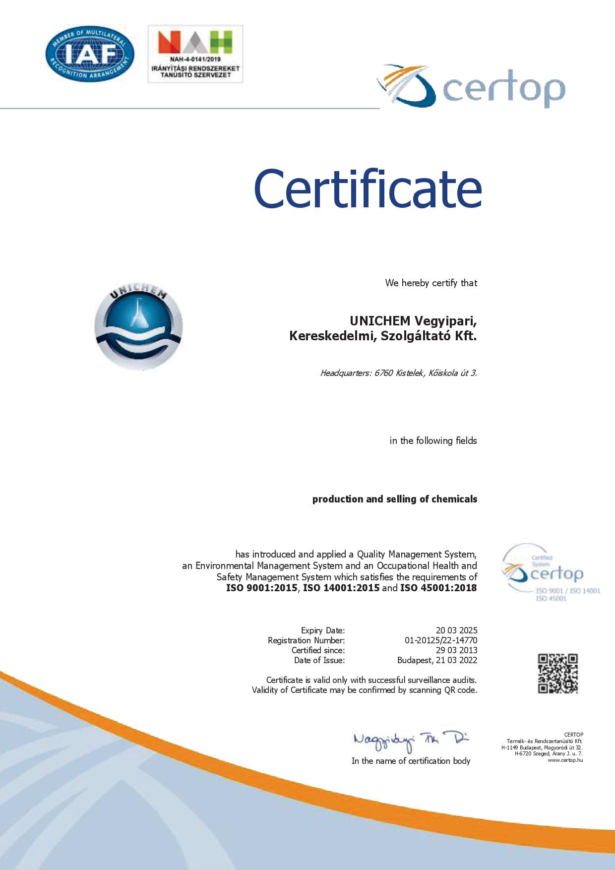 ISO 9001, ISO 14001